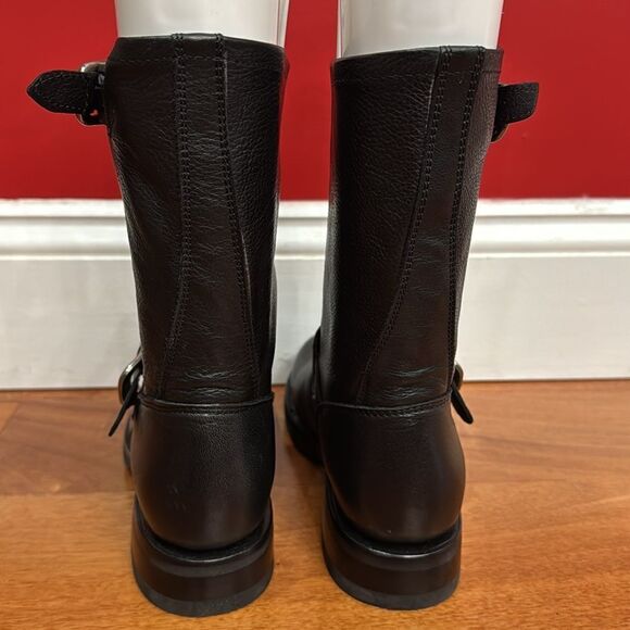 NWOB Frye Veronica Short Women's Black Grain Leather Western Moto Boot Size 5.5 - Picture 3 of 11